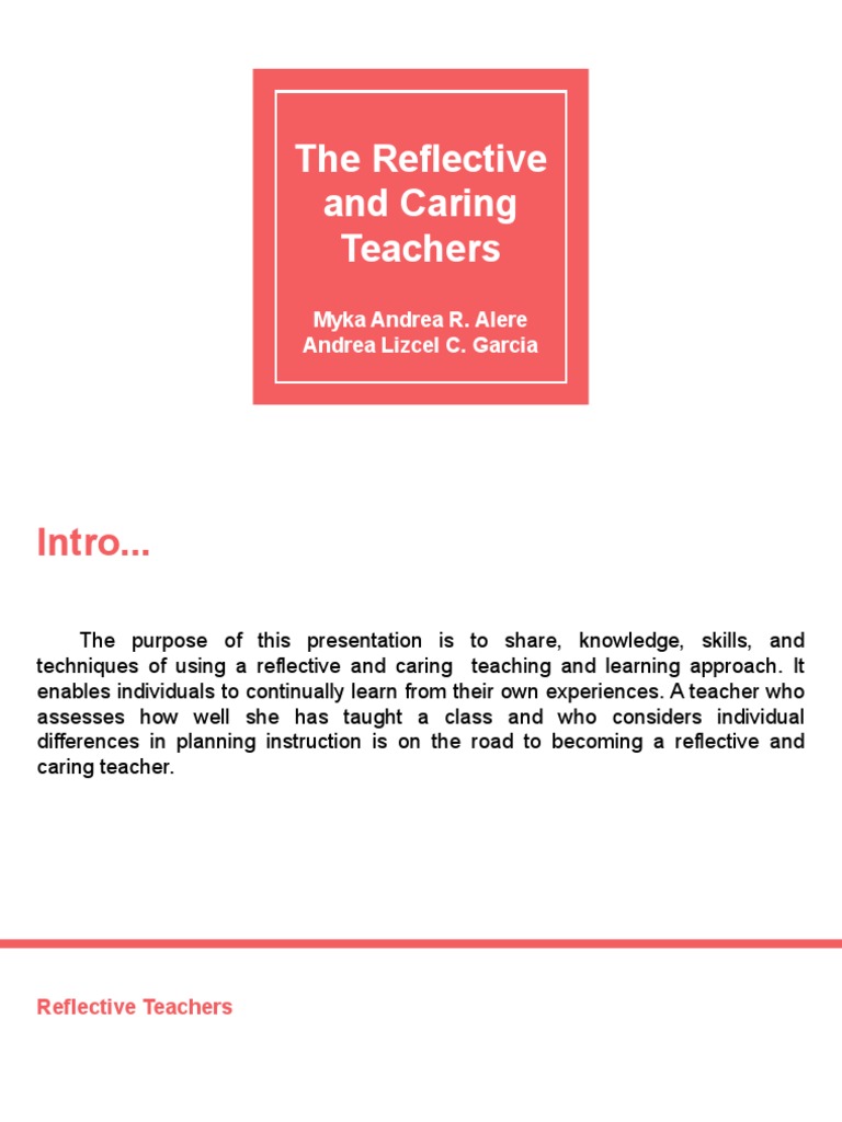 Reflective Teaching and Caring Practices | PDF | Reflective Practice ...