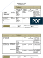 Training Activity Matrix Jeremy Ortega