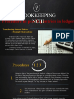 Procedure in Posting Entries in Ledger