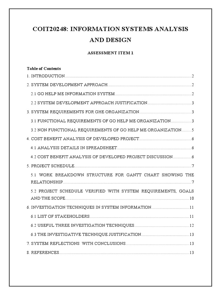 Information Systems Analysis for Go Help Me | PDF | Receipt | Software ...