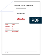 Basics of Financial Management Assignment - 2: Name Adya Divison E Roll No 03 PRN 20020441017