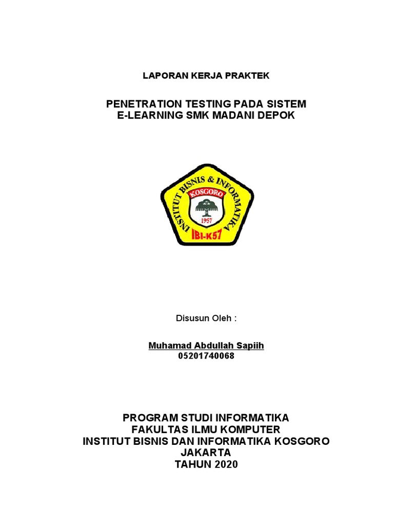 Cover LAPORAN KERJA PRAKTEK | PDF