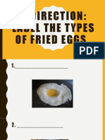 I. Direction: Label The Types of Fried Eggs