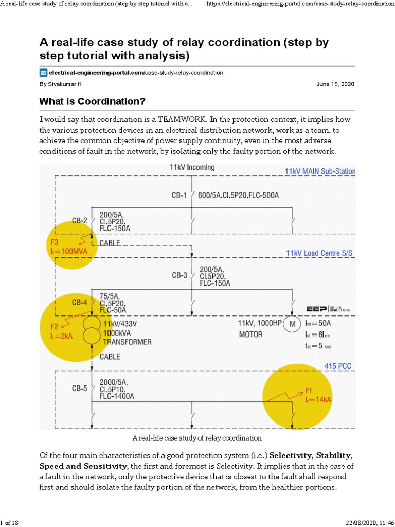 A RealLife Case Study of Relay Coordination (Step by Step Tutorial