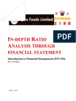 N Depth Atio Nalysis Through Financial Statement: Introduction To Financial Management (FIN 254)