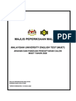 Arahan Dan Panduan Pendaftaran Calon MUET 2020 Edisi 108020 - Portal Versi PDF PDF