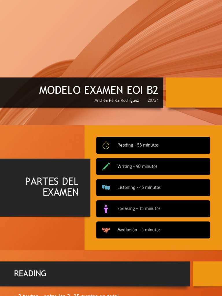 Modelo Examen Eoi B2 | PDF