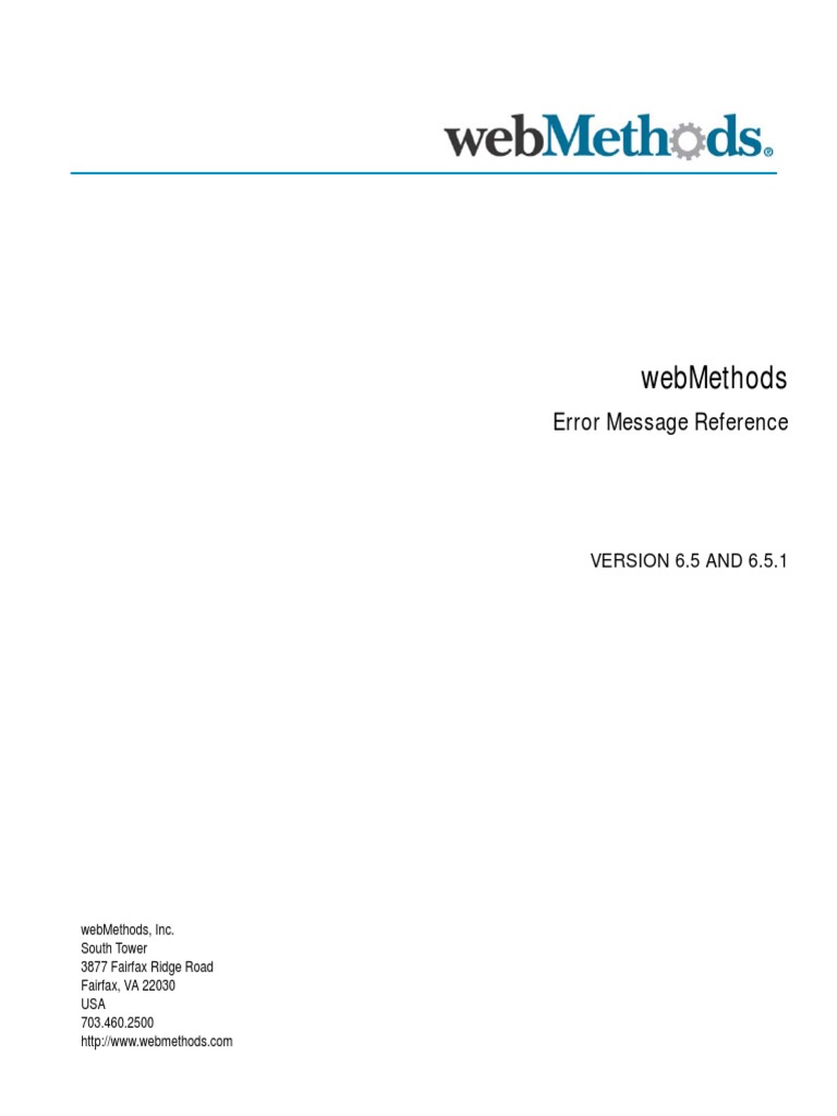 6-5-1 Webmethods Error Message Reference PDF | PDF | File System ...
