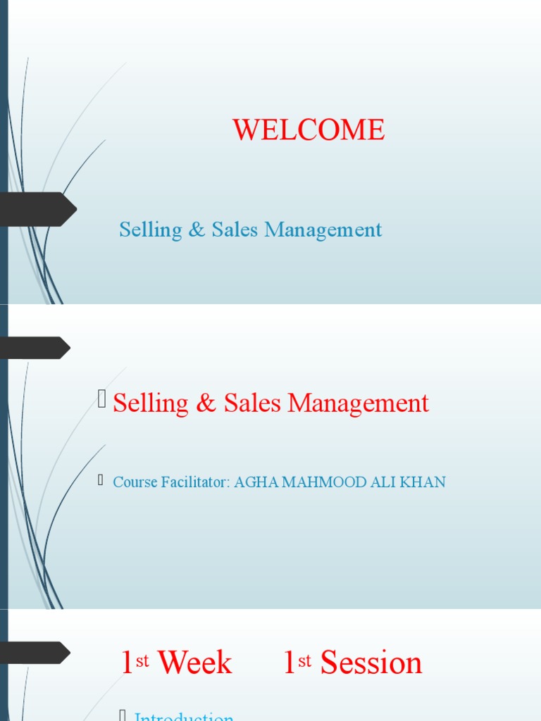 Welcome: Selling & Sales Management | PDF | Career & Growth