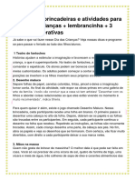 15 Dicas de Brincadeiras e Atividades para o Dia Das Crianças Lembrancinha Musica