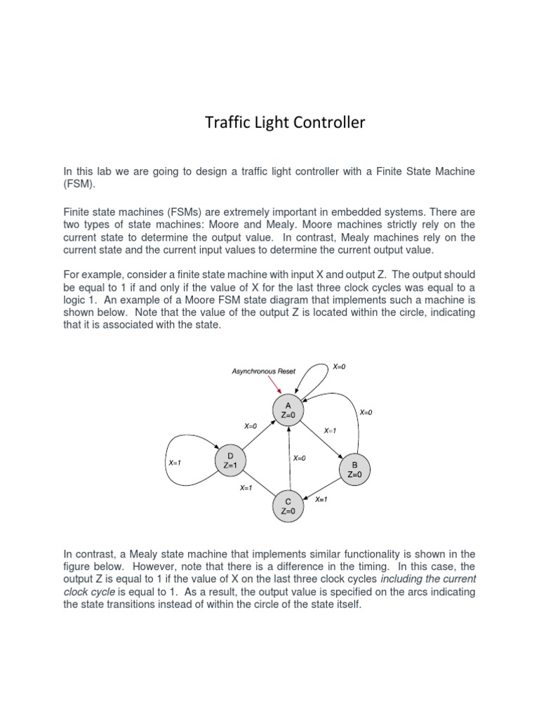 Traffic Light FSM Design and Implementation | PDF | Digital Electronics ...