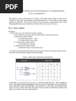 3-Bit Ripple Carry Adder and 3-Bit Subtractor in Unsigned Binary & 2's Complement