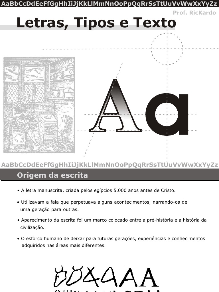 Evolução e Tipos de Escrita | PDF | Alfabeto | Escrita