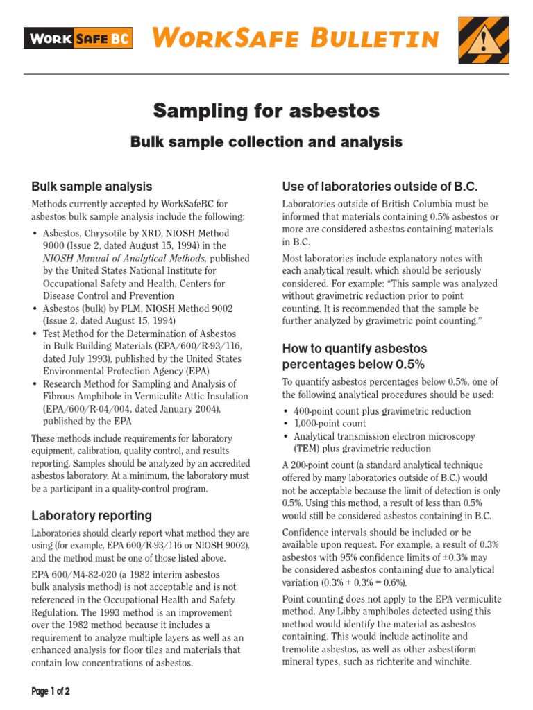 2013 CA Exposes Workers To Asbestos Fibresws - 2013 - 03-Pdf-En PDF ...