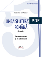 Fişe de Lucru Limba Şi Literatura Română Clasa A V A PDF