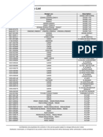 MAIN Electrical Parts List: Parts Code Design Loc Description