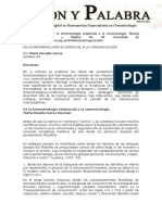 De La Fenomenología Existencial A La Comunicología PDF