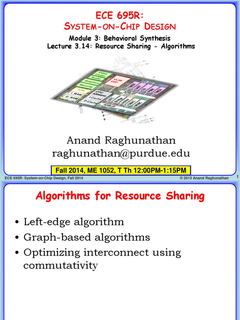 Anand Raghunathan Raghunathan@purdue - Edu: ECE 695R: S - C D | PDF ...