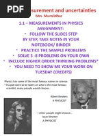 Topic 1: Measurement and Uncertainties