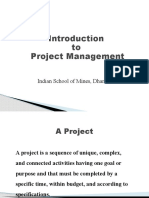 To Project Management: Indian School of Mines, Dhanbad