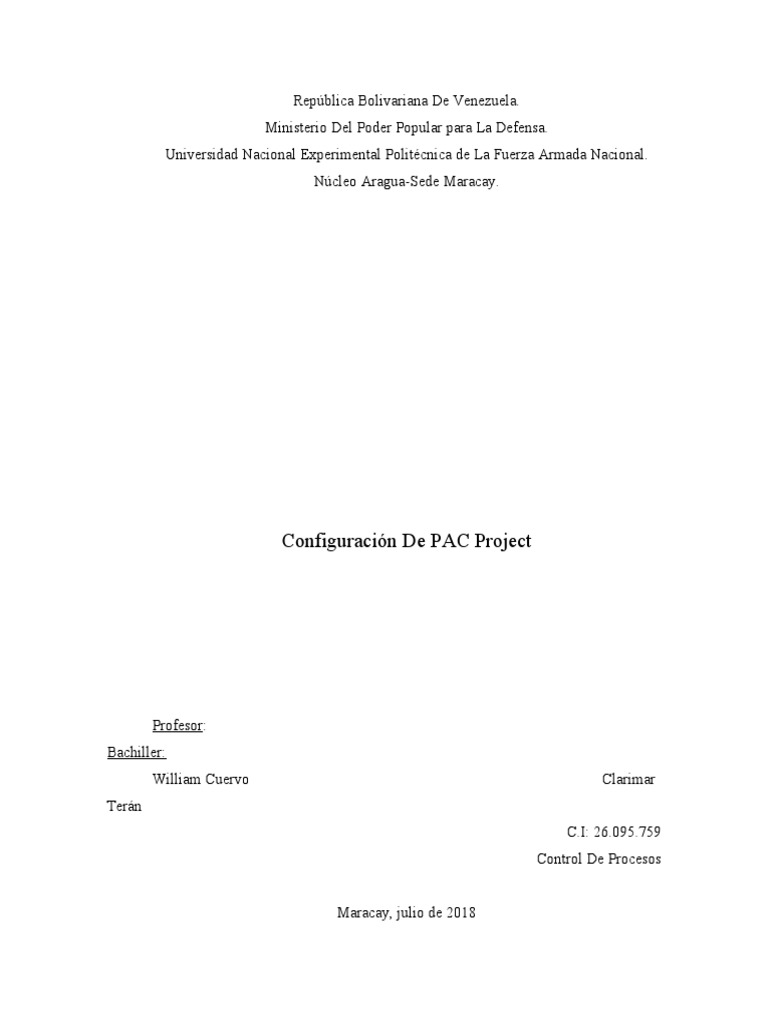 Configuración de PAC Project en Venezuela | PDF | Programación de ...