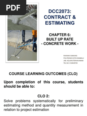 Slide 6 Build Up Rate Concrete Work Pdf Construction Aggregate Concrete