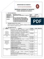 Silabo Descriptivo Mecanica de Suelos I ASV - 2020-2