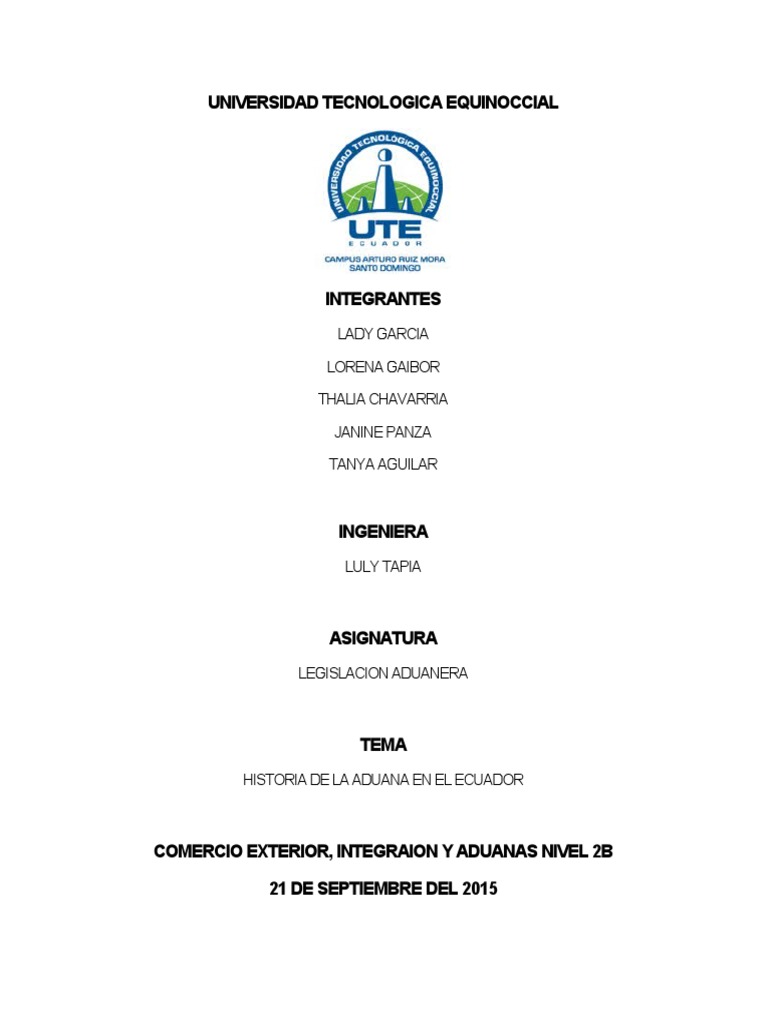 La Aduana en El Ecuador | PDF | aduana | Ecuador