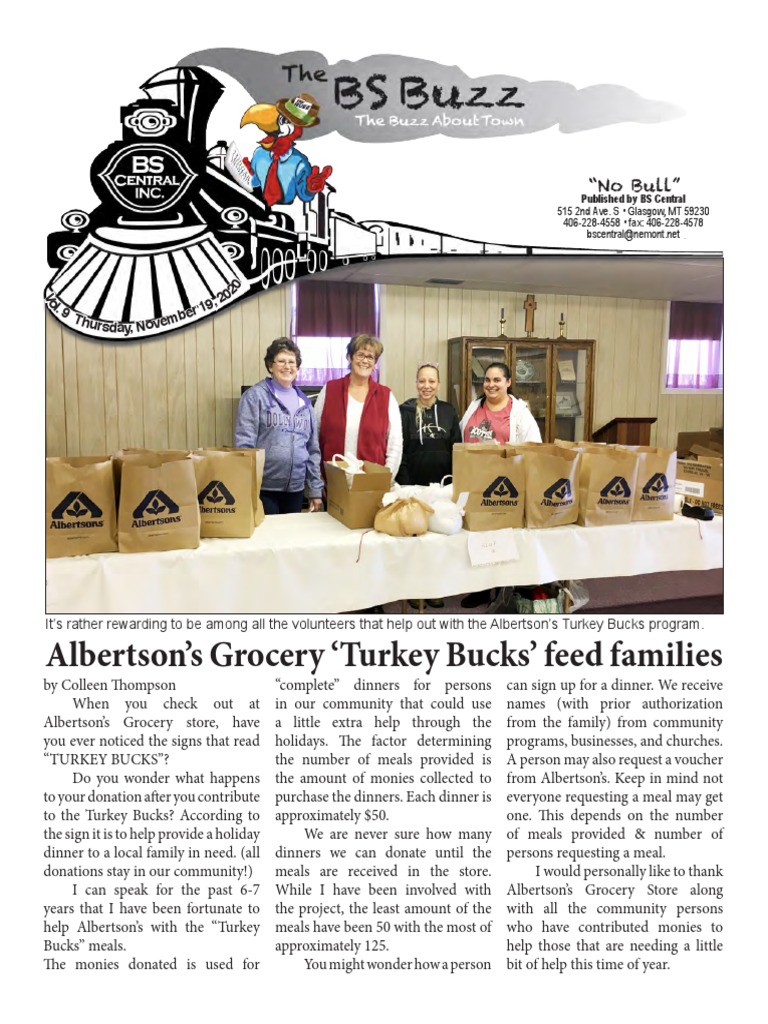 Albertson's Grocery Turkey Bucks' Feed Families "No Bull" PDF