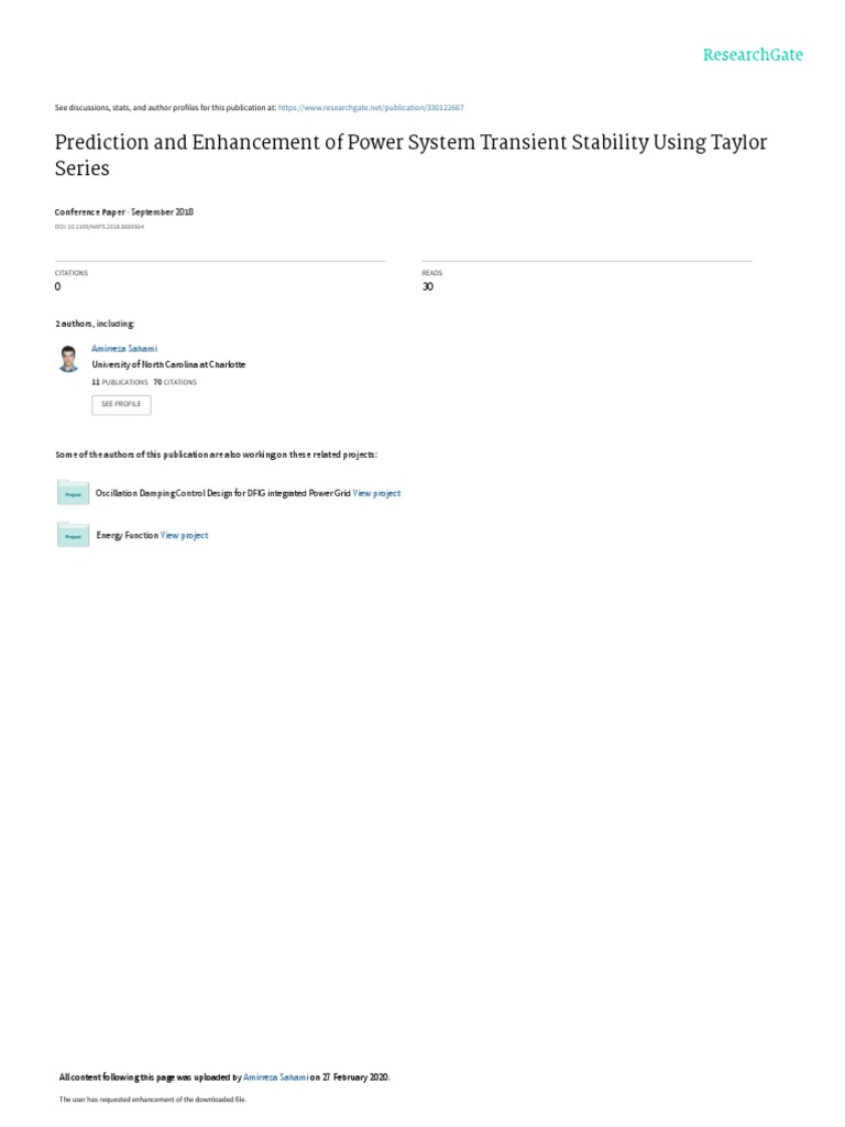 Prediction and Enhancement of Power System Transient Stability Using ...