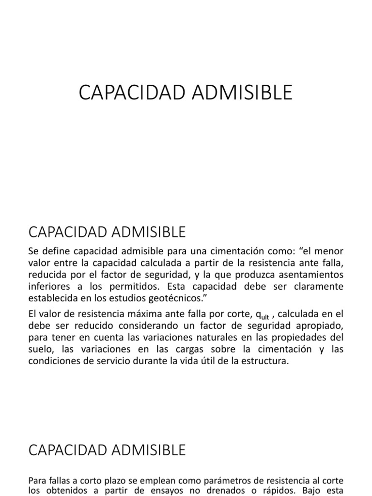 Capacidad Admisible - 9 | PDF | Fundación (Ingeniería) | Naturaleza