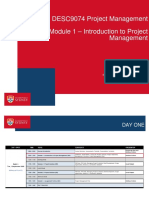 DESC9074 Project Management Module 1 - Introduction To Project Management