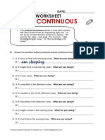 Present Continuous: Grammar Worksheet