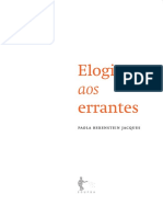 Paola Berenstein Jacques - Elogio aos Errantes- livro