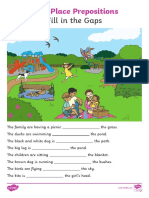T L 9516 Park Place Prepositions Fill in The Gaps - Ver - 1 PDF