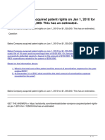 Bates Company Acquired Patent Rights On Jan 1 2010 For 1125000 This Has An Estimated