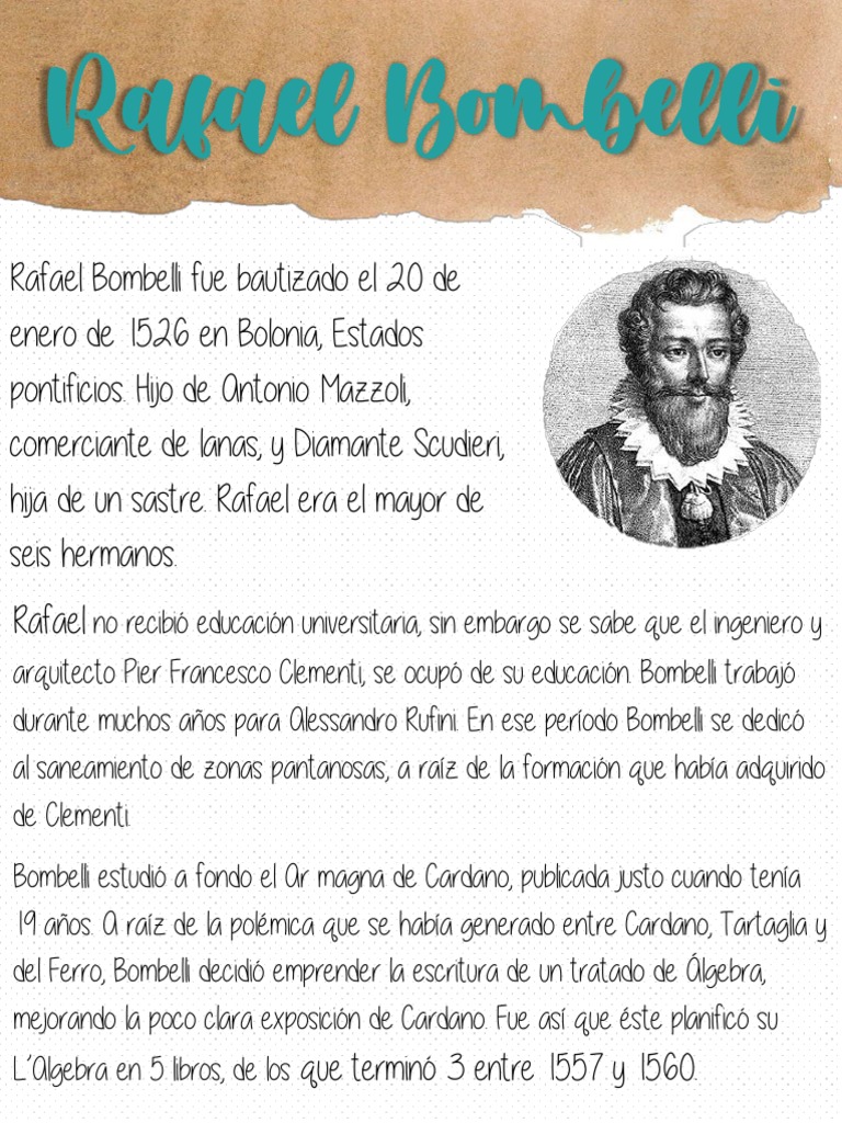 Rafael Bombelli y los Números Complejos | PDF