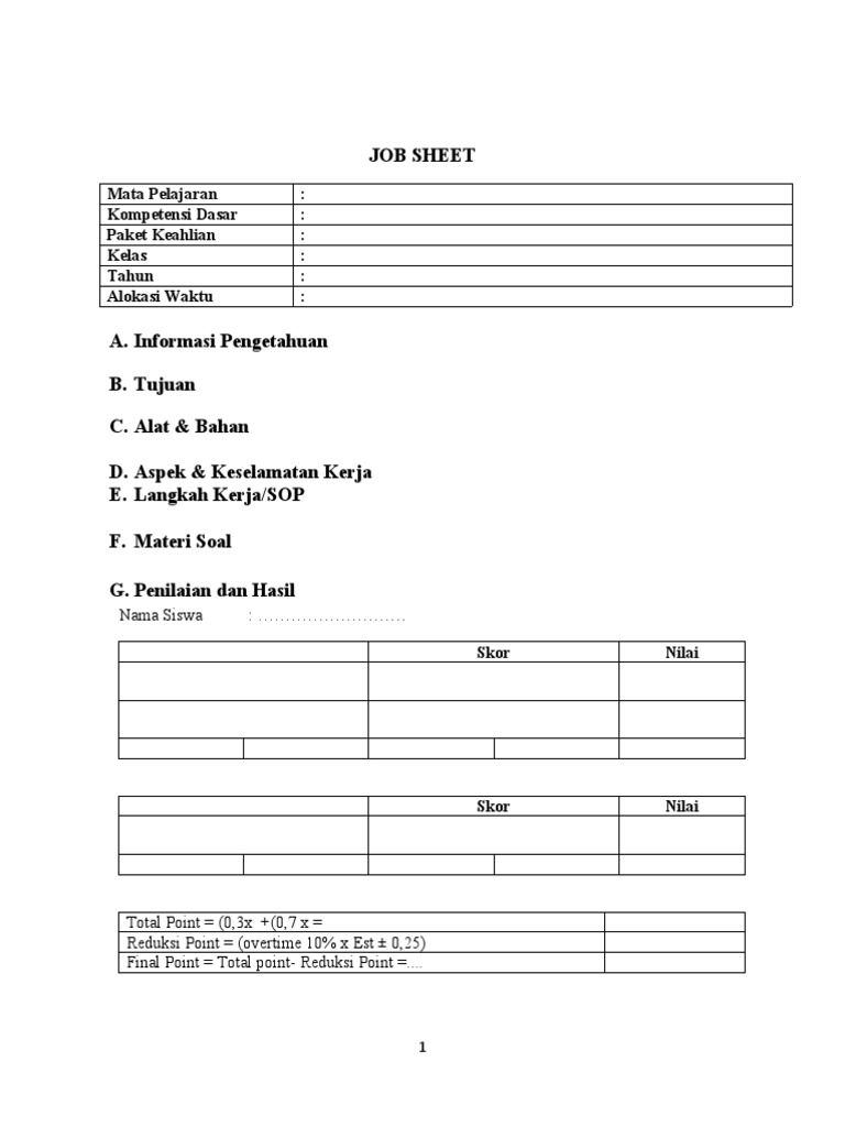 LK-4 Jobsheet | PDF