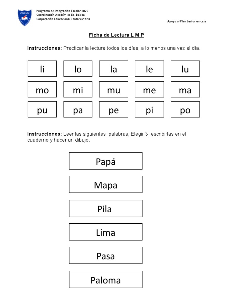 Ficha Lectura L M P | PDF | Educación avanzada