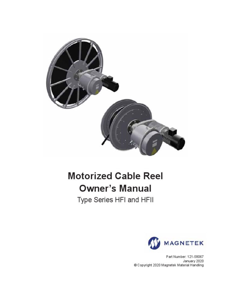 Motorized Cable Reel Owner's Manual: Type Series HFI and HFII, PDF, Electrician