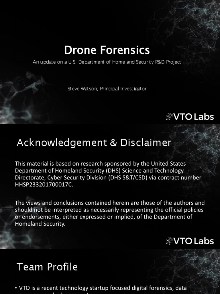 DHS Drone Forensics R&D Project Update | PDF | Digital Forensics ...