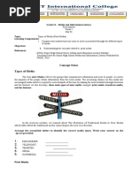 Concept Notes Types of Media: Grade 12 - Media and Information Literacy