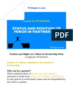 Position and Rights of A Minor in Partnership Firm PDF