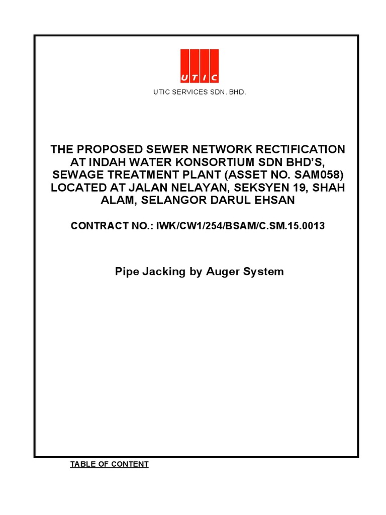 Nms Pipe Jacking Auger Method Pdf Pipe Fluid Conveyance Civil Engineering