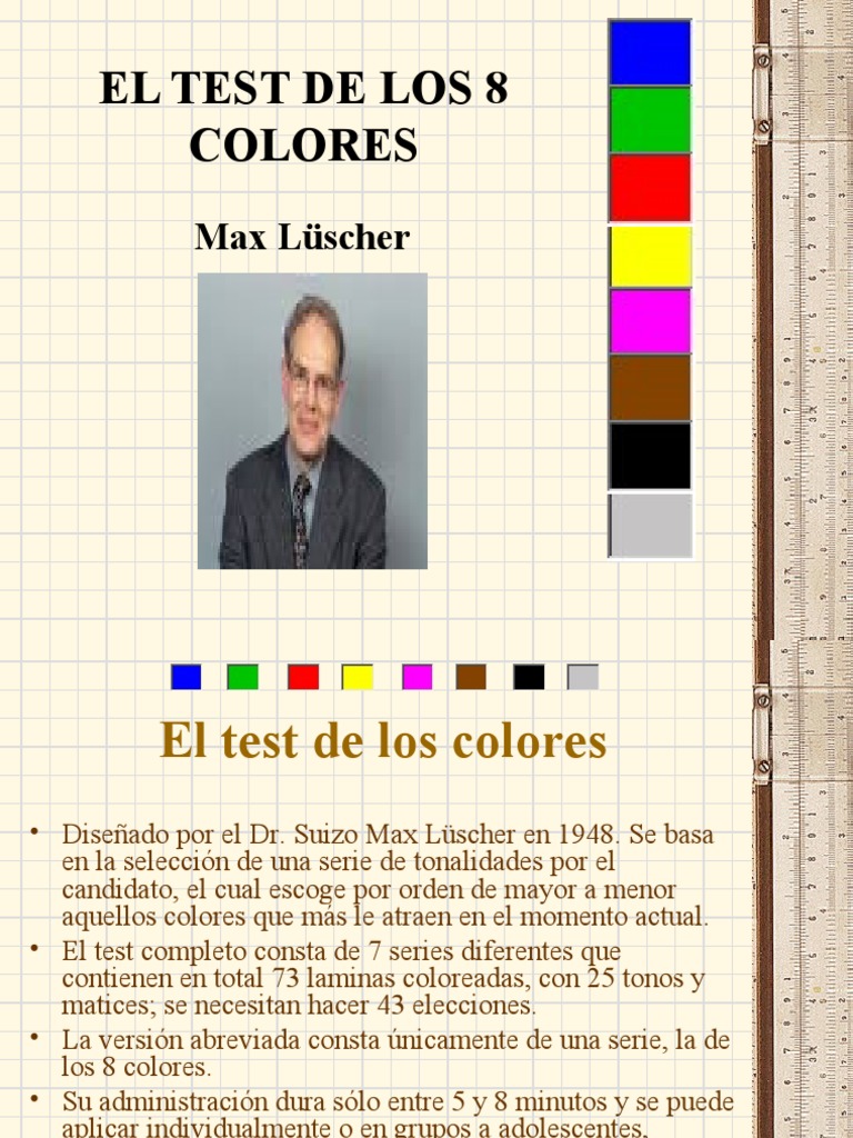 Test de Colores de Lüscher: Análisis y Uso | PDF | Color | Ansiedad