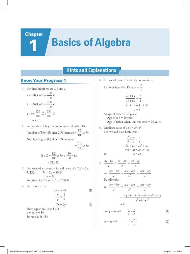 M01 Pmro Math Olympiad Xxxx 00 Solution Equations Elementary Mathematics