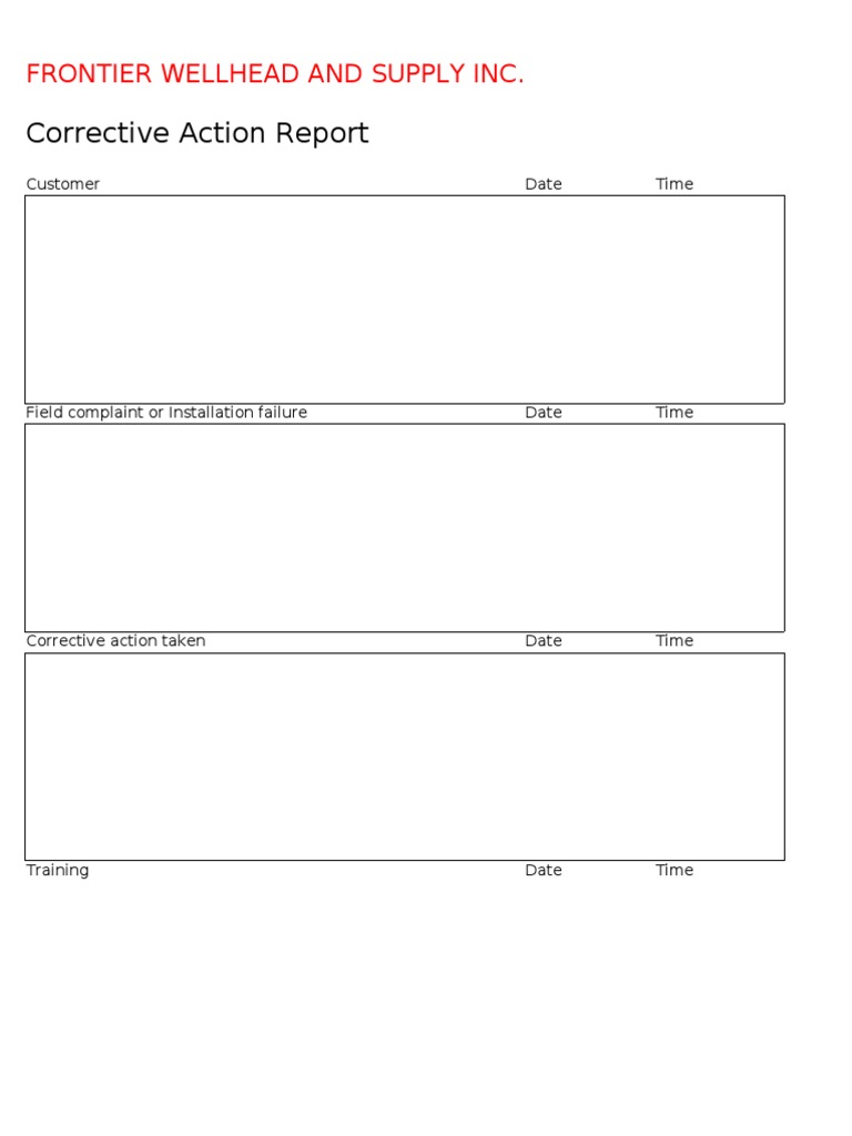 Corrective Action Report | PDF