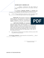 Secretary's Certificate - Annotation of MDDR