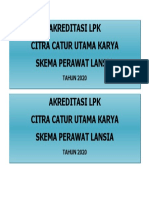 Akreditasi LPK Citra Catur Utama Karya Skema Perawat Lansia: TAHUN 2020