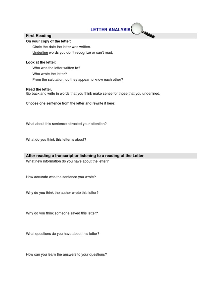Letter Analysis PDF | PDF